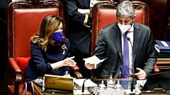La presidente del Senato Casellati e il presidente della Camera Fico durante lo spoglio