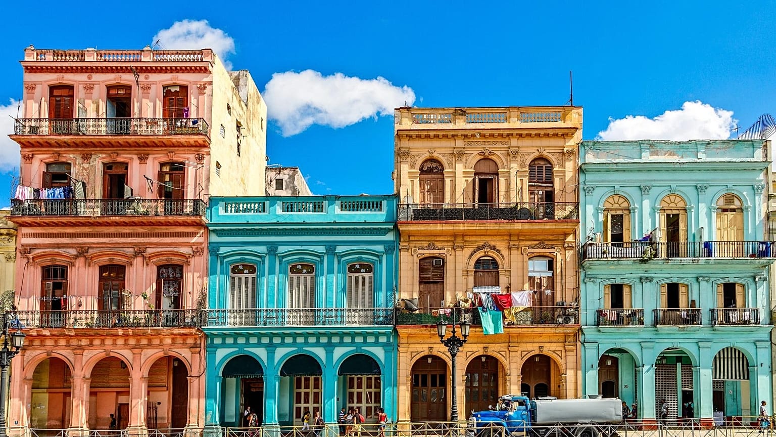 Colourful houses in Havana, Cuba