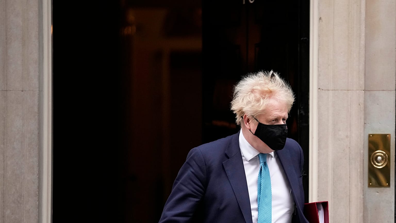 Boris Johnson leaves 10 Downing Street on Wednesday to attend the weekly Prime Ministers' Questions session.