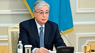 Kazakhstan's President Kassym-Jomart Tokayev speaks during a parliamentary session in Nur-Sultan.