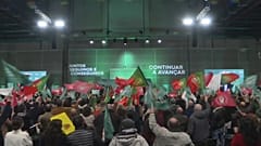 Antonio Costa, Parteivorsitzender der Sozialistischen Partei Portugals im Wahlkampfendspurt in Lissabon 