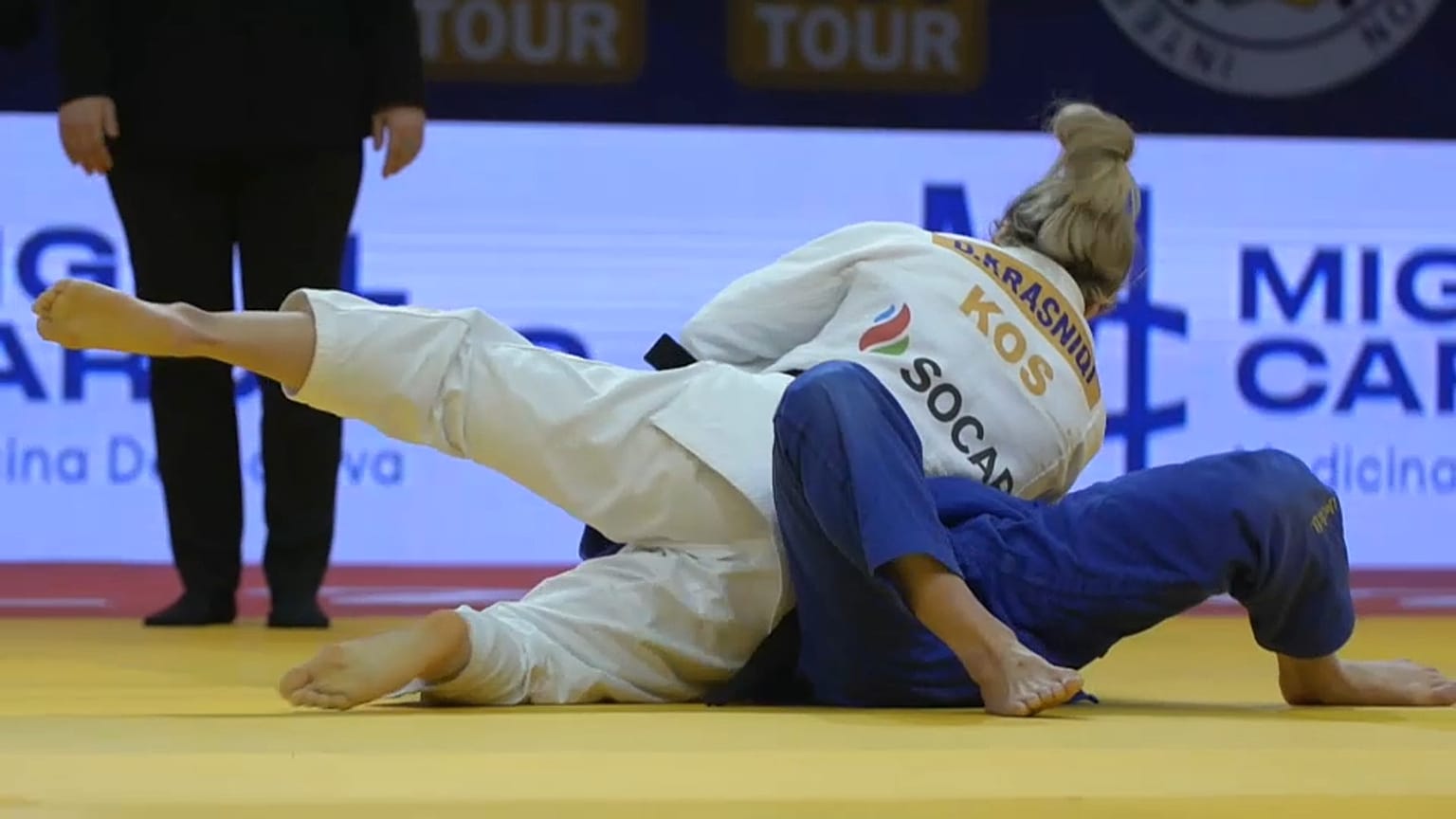 Olympic Champion Distria Krasniqi in action 