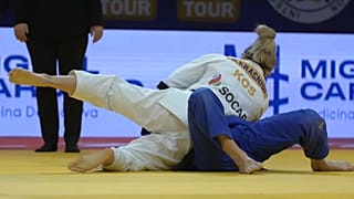 Olympic Champion Distria Krasniqi in action 