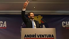 Chega-Parteichef André Ventura hatte in Lissabon Grund zur Freude