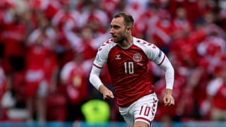 Eriksen durante o último jogo oficial em que participou