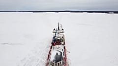 The Polar Explorer breaking the ice on the Baltic Sea