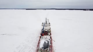 The Polar Explorer breaking the ice on the Baltic Sea