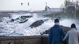 High water levels at the Oresund coast, Malmo, Sweden on Sunday.
