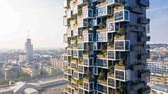 One of the residential towers at the Easyhome Huanggang Vertical Forest City Complex.