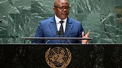 Guinea-Bissau' President Umaro Sissoco Embalo addresses the 76th Session of the U.N. General Assembly, Sept. 22, 2021.