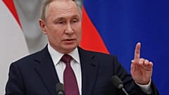 Russian President Vladimir Putin during a joint news conference with Hungary's Prime Minister Viktor Orban following their talks in the Kremlin in Moscow, Russia on 1 February