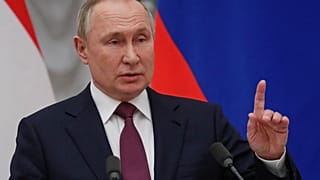 Russian President Vladimir Putin during a joint news conference with Hungary's Prime Minister Viktor Orban following their talks in the Kremlin in Moscow, Russia on 1 February