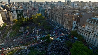 Protesta frente al Palacio de los Tribunales de Buenos Aires
