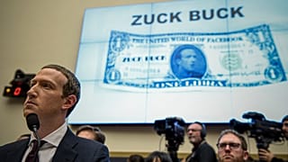 File- Facebook Chief Executive Officer Mark Zuckerberg, left, testifies before the House Financial Services Committee on Capitol Hill in Washington
