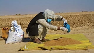 Un agricoltore afghano prepara i semi inviati dalla FAO