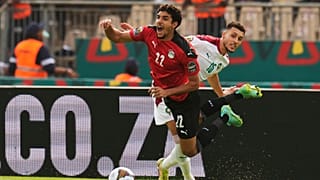 جانب من مباراة مصر والمغرب في ربع نهائي كأس أمم أفريقيا في ملعب "أحمدو أهيدجو" في ياوندي في الكاميرون، 30 يناير 2022
