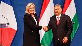 Marine Le Pen és Orbán Viktor 2021-ben Budapesten 