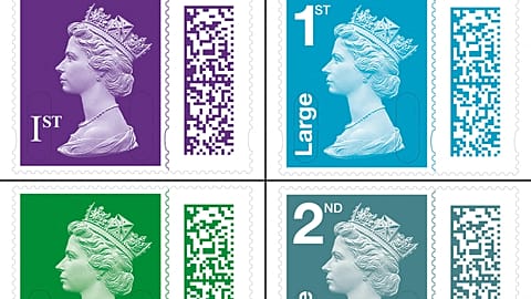 New UK postage stamps that include a QR code, that, to begin with, will allow recipients to view animated videos.