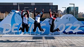 Près du parc olympique de Pékin aux Jeux olympiques d'hiver de 2022, mardi 25 janvier 2022,