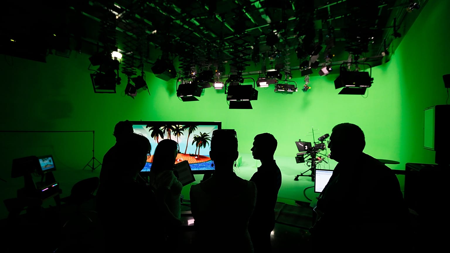 Employees of the "Russia Today" television channel pictured in Moscow.