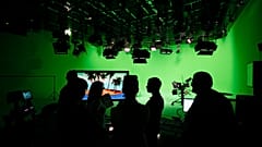 Employees of the "Russia Today" television channel pictured in Moscow.