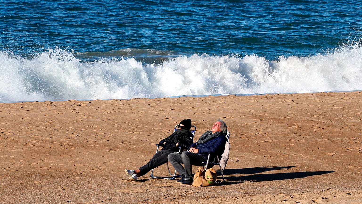 Am Strand von St Jean de Luz in Frankreich