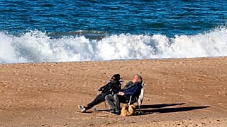 Am Strand von St Jean de Luz in Frankreich