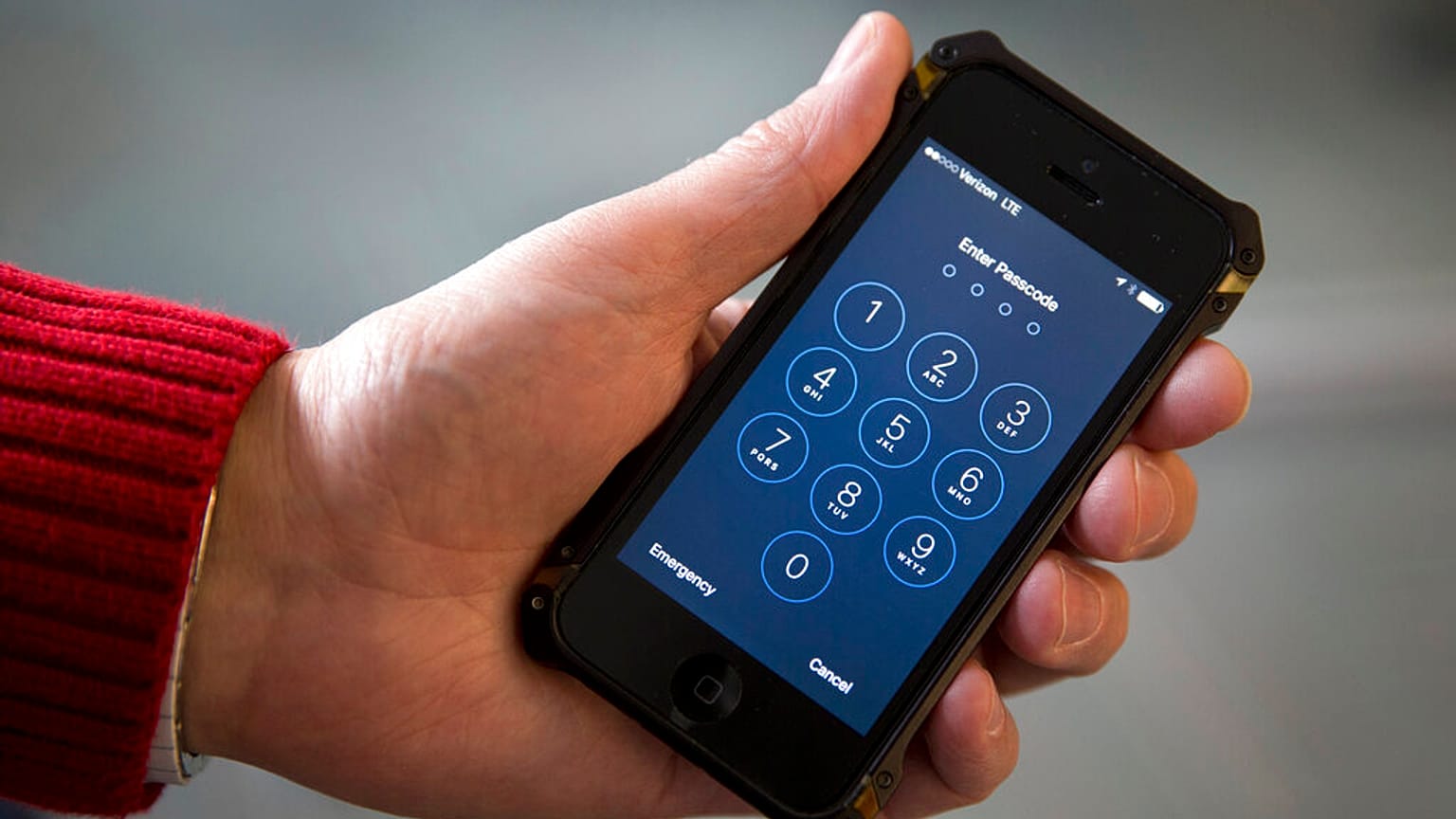 In this 17, Feb 2016, file photo an iPhone is seen in Washington. 