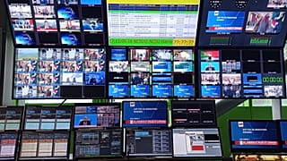 A lyoni Euronews-központ vezérlője