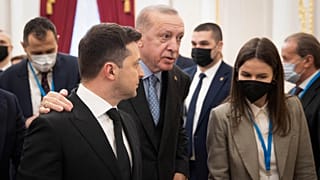 Реджеп Тайип Эрдоган и Владимир Зеленский в ходе встречи в Киеве 3 февраля 2022