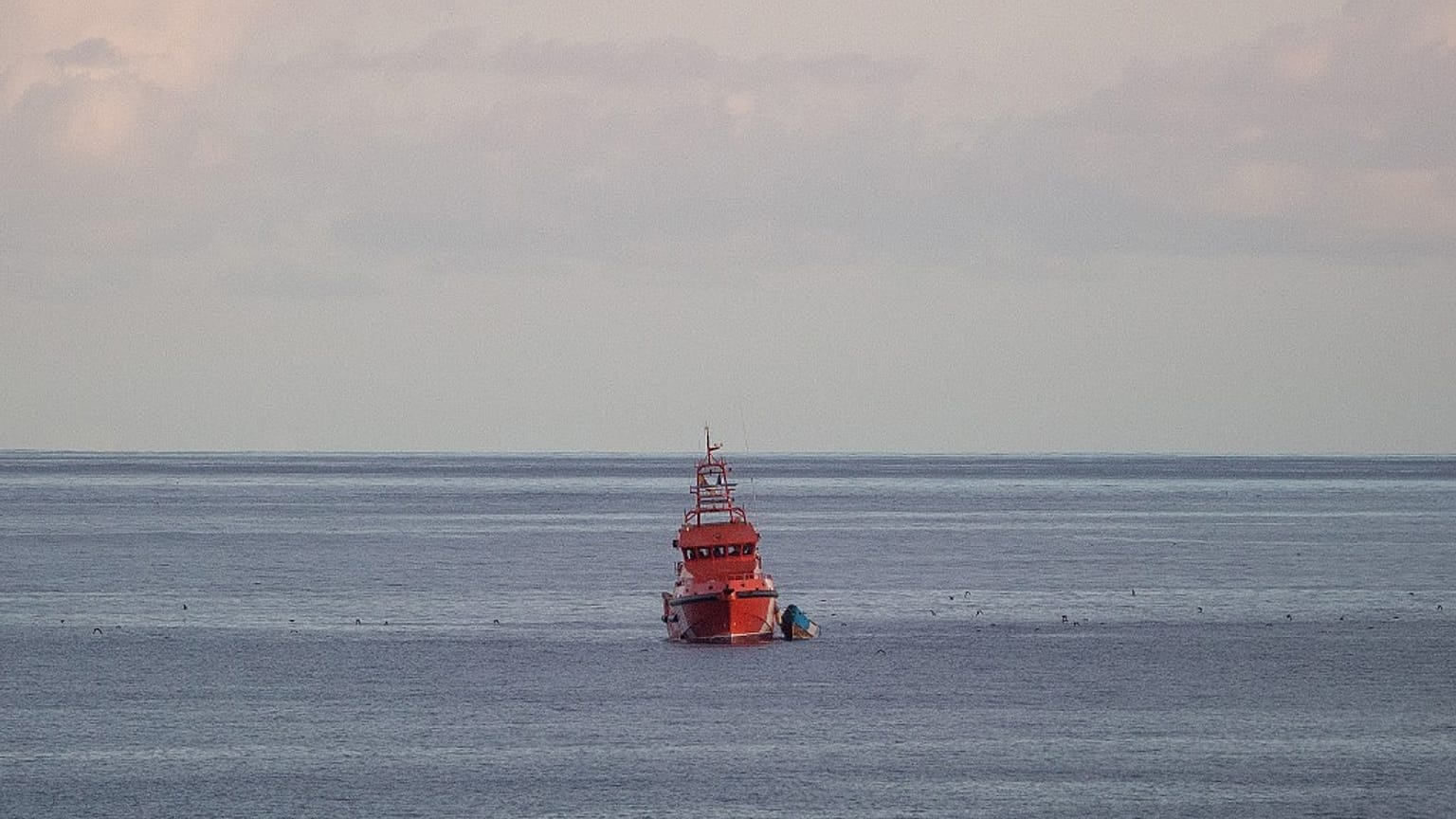 A Spanish maritime rescue vessel pictured near the port of Los Cristianos on the island of Tenerife.