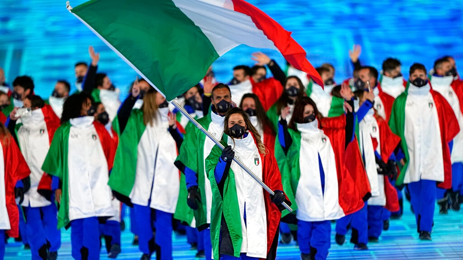 Italiens Team bei der Eröffnungszeremonie der Winter-Olympiade in Peking