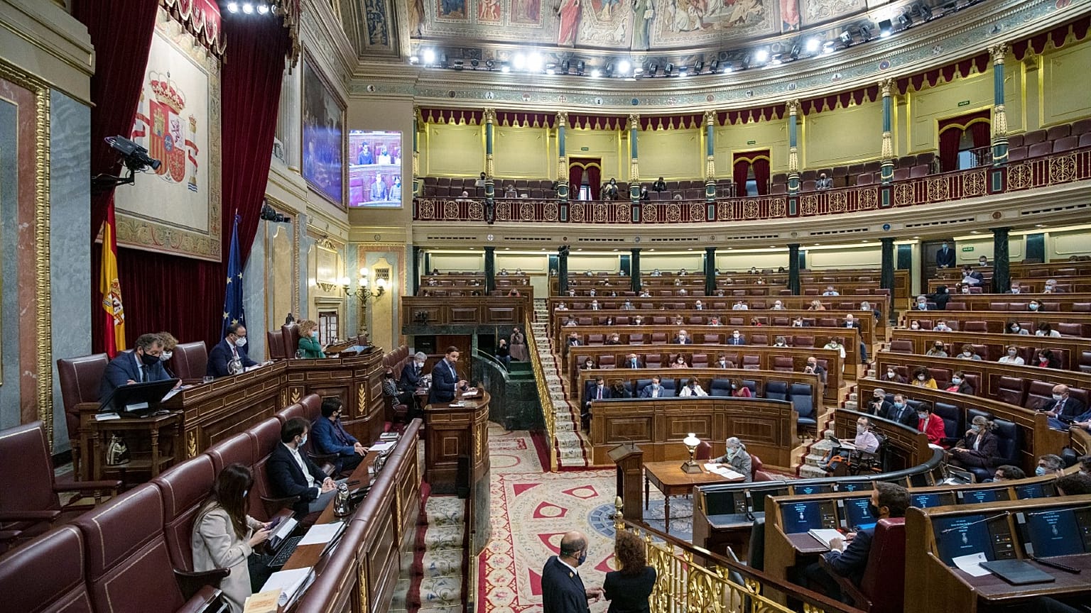 A parliamentary session in Madrid, Spain, Oct. 22, 2020.