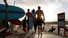Der Bondi Beach bei Sydney im August 2020