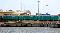 Грузовой состав "Беларуськалия" в порту Клайпеды, 2020 год