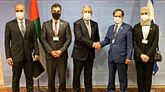 رئيس الكنيست ميكي ليفي يرحب بعلي راشد النعيمي رئيس لجنة الدفاع والداخلية والخارجية بالمجلس الوطني الاتحادي لدولة الإمارات العربية المتحدة والوفد الإماراتي المرافق له