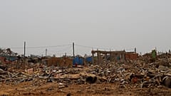 Houses and buildings were destroyed in the explosion in Apiate,