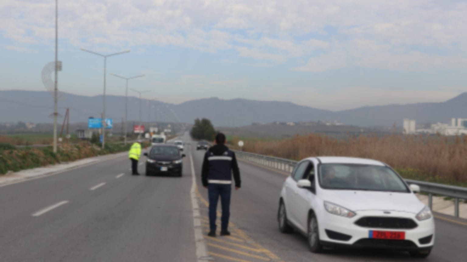 KKTC'de bir polis kontrol noktası