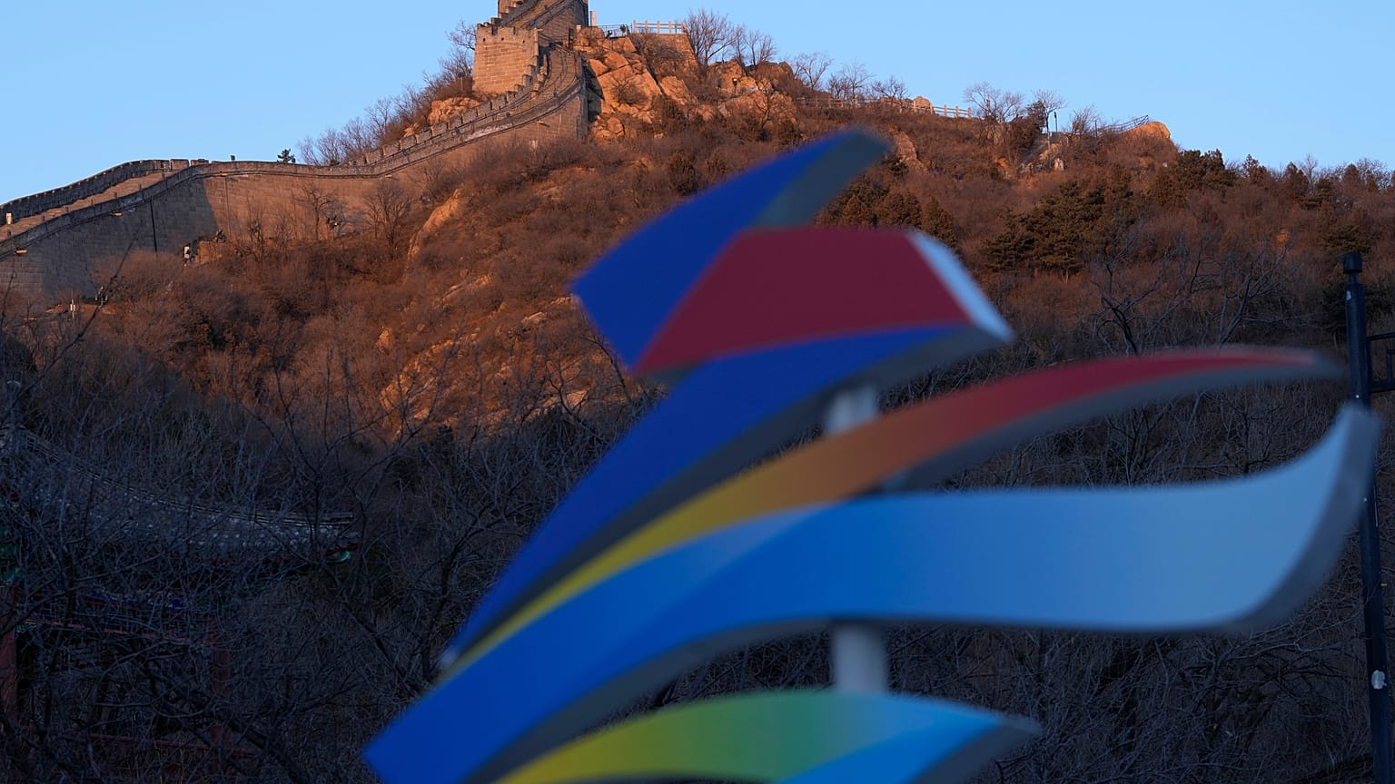 Die Chinesische Mauer ganz im Zeichen der Olympischen Spiele