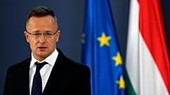 Hungarian Foreign Minister Peter Szijjarto in Belgrade, Serbia, Feb. 7, 2022. 