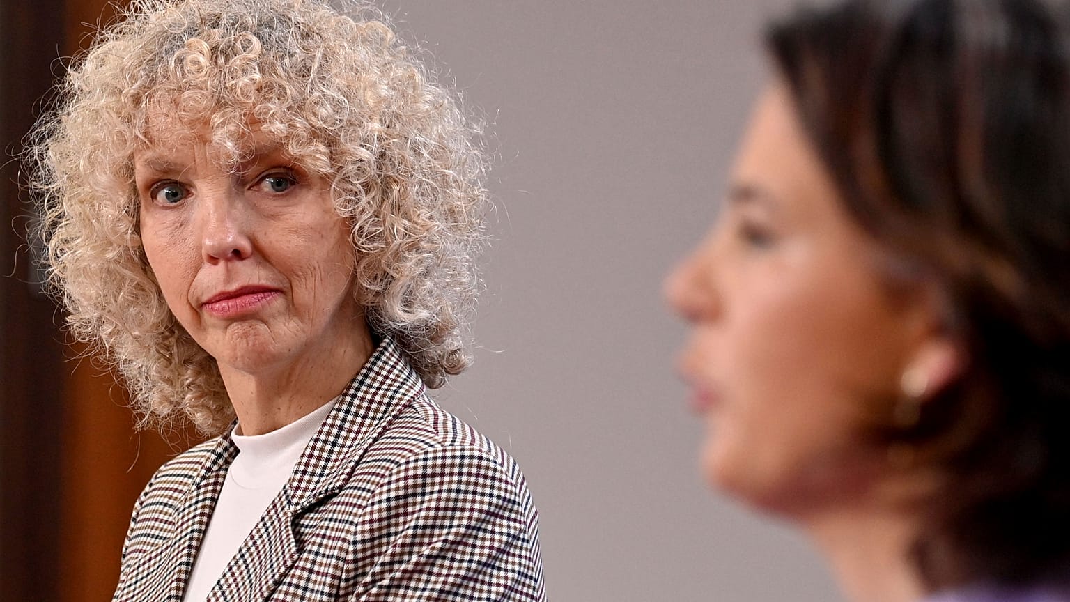 Jennifer Morgan neben Annalena Baerbockan diesem Mittwoch in Berlin