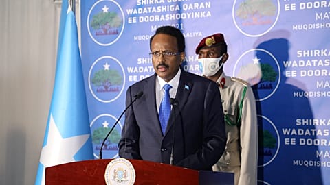 Der somalische Präsident Mohamed Abdullahi Mohamed (Aufnahme aus dem Mai 2021)