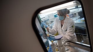 Una bióloga del laboratorio farmacéutico OSE Immunotherapeutics trabaja en un programa para desarrollar una vacuna