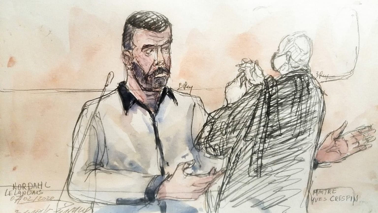 Der Angeklagte Nordahl Lelandais im Gerichtssaal in Grenoble