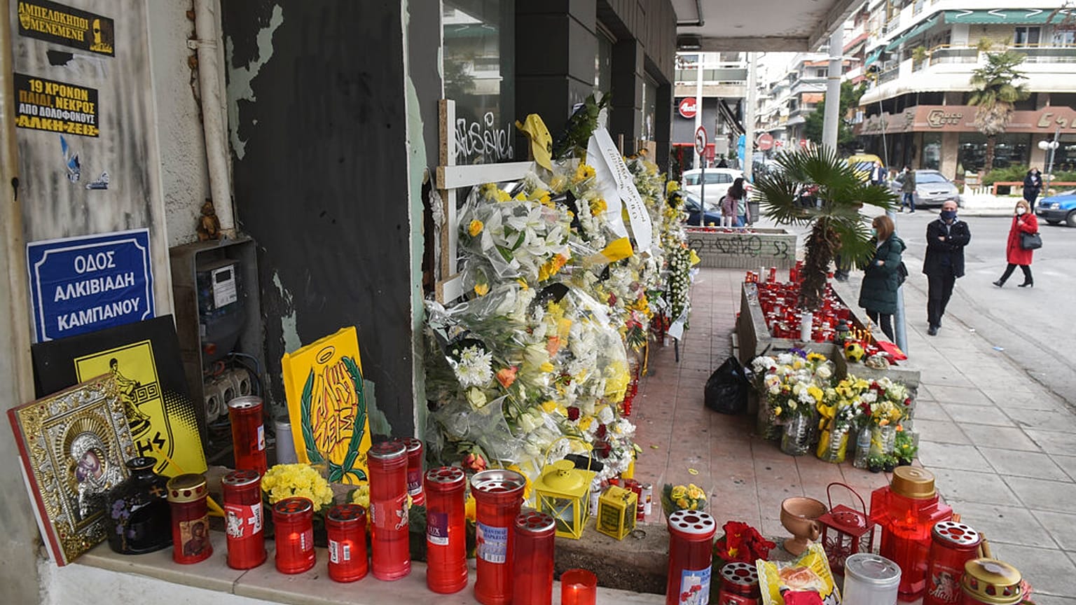 Το σημείο της δολοφονίας του Άλκη Καμπανού