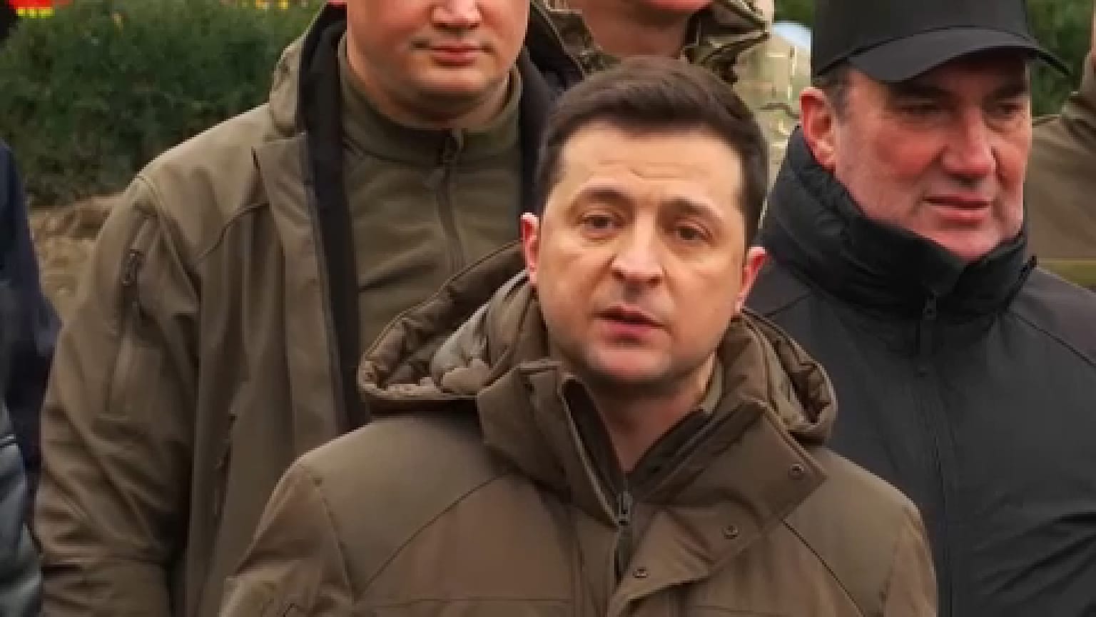 Volodimir Zelenszkij ukrán elnök a biztonsági erők gyakorlatán 2022. február 12.-én