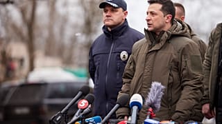 Der ukrainische Präsident Selenskyj gestern bei einer Pressekonferenz in Cherson.