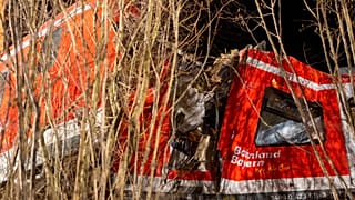 Local da colisão entre os dois comboios a sul de Munique, na Alemanha