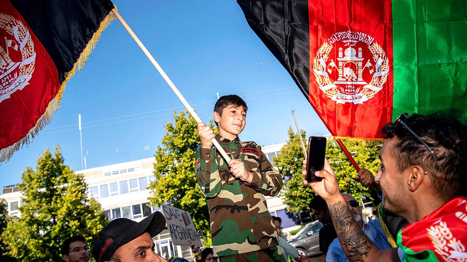 Kopenhag'da Taliban karşıtı protesto, 22 Ağustos 2021