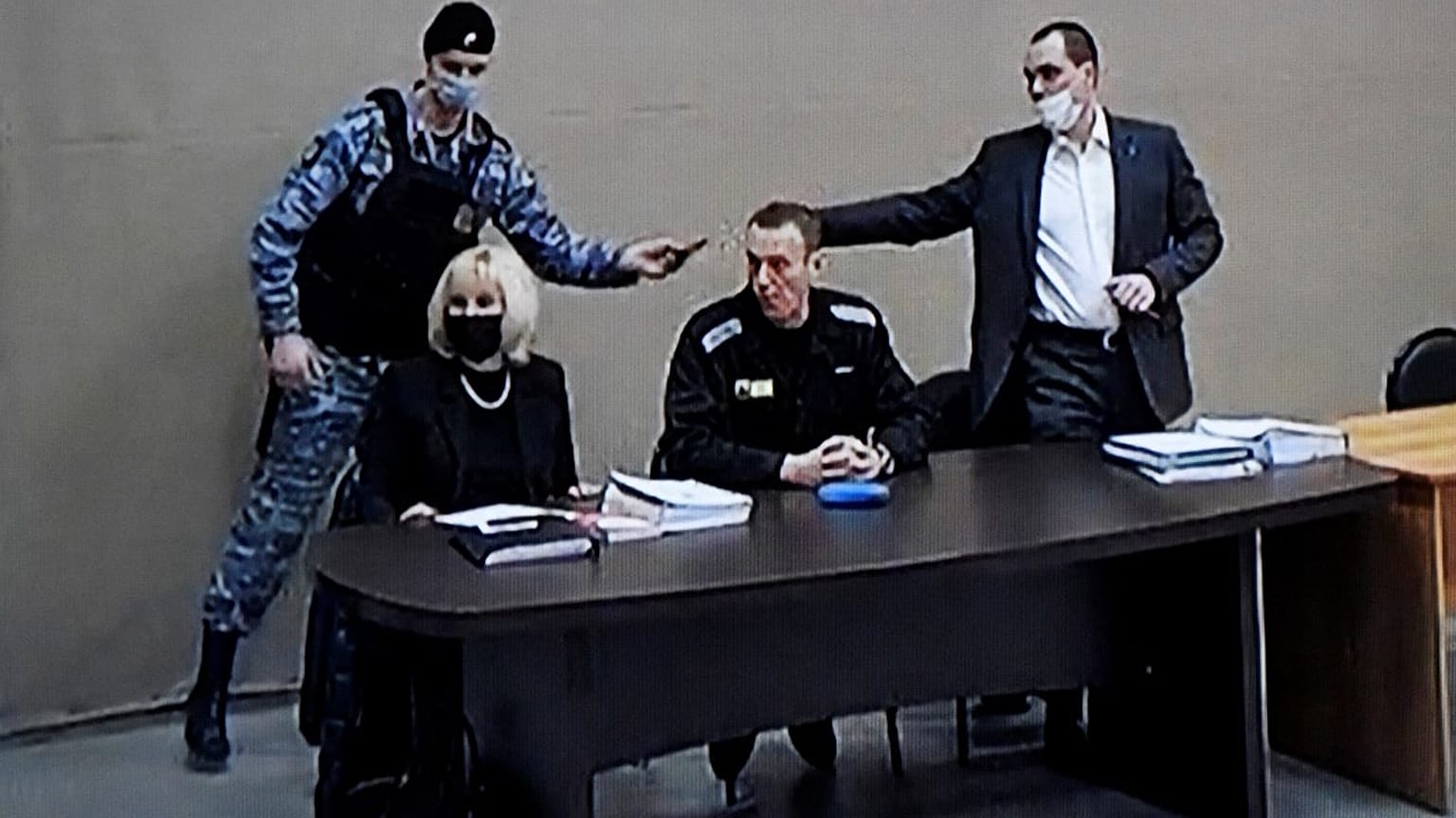 Alexei Navalny appeared in court inside his maximum-security prison near Moscow.